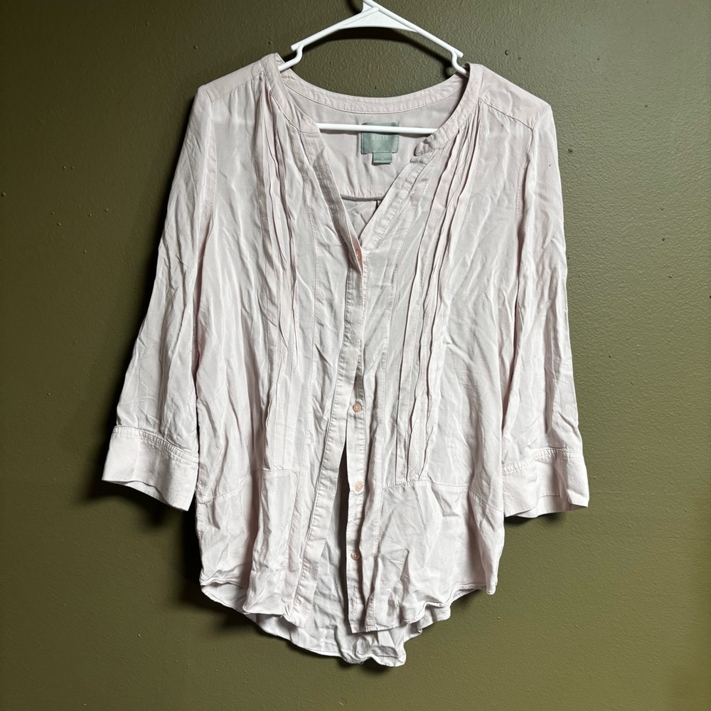 Maeve Button Up Blouse In Pink size 6